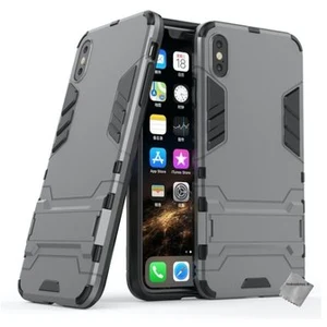 Htdmobiles Housse etui coque rigide anti choc pour Apple iPhone XS Max + verre trempe - GRI pas cher