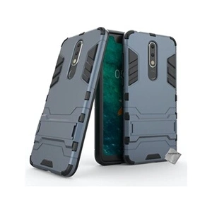 Htdmobiles Housse etui coque rigide anti choc pour Nokia 5.1 Plus (2019) + verre trempe - BLEU FONCE - pas cher