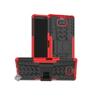 Htdmobiles Housse etui coque rigide anti choc pour Sony Xperia 10 Plus + film ecran - ROUGE - pas cher
