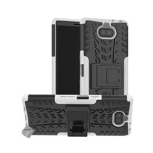 Htdmobiles Housse etui coque rigide anti choc pour Sony Xperia 10 Plus + verre trempe - BLANC - pas cher