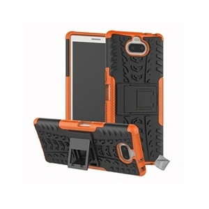 Htdmobiles Housse etui coque rigide anti choc pour Sony Xperia 10 + verre trempe - ORANGE - pas cher