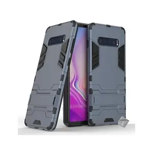 Htdmobiles Housse etui coque rigide anti choc pour Samsung Galaxy S10+ Plus + verre trempe - BLEU FONCE - pas cher