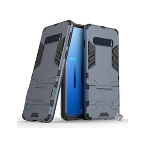 Htdmobiles Housse etui coque rigide anti choc pour Samsung Galaxy S10 + verre trempe - BLEU FONCE - pas cher