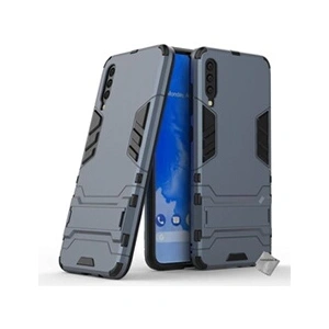 Htdmobiles Housse etui coque rigide anti choc pour Samsung Galaxy A70 + verre trempe - BLEU FONCE - pas cher