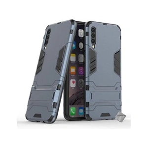 Htdmobiles Housse etui coque rigide anti choc pour Samsung Galaxy A50 + verre trempe - BLEU FONCE - pas cher