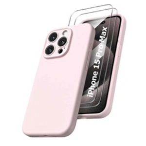 Coque Pour iPhone 15 Pro Max Silicone Rose + 2 Verres Trempes pas cher