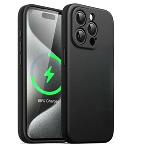 Little Boutik Coque pour iPhone 15 Pro Max Silicone Noir pas cher