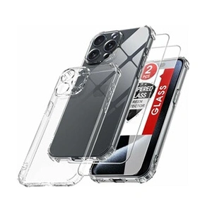 Little Boutik Coque Pour iPhone 15 Pro Silicone Transparente Angles Renforces + 2 Verres Trempes pas cher