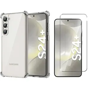 Little Boutik Coque Pour Samsung Galaxy S24 Plus Silicone Transparente Angles Renforces + Verre Trempe pas cher