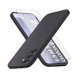LITTLE BOUTIK© Coque Pour Samsung Galaxy S24 Plus Silicone Noir + Verre Trempe pas cher