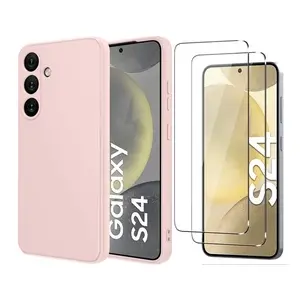 Little Boutik Coque Pour Samsung Galaxy S24 Silicone Rose + 2 Verres Trempes pas cher