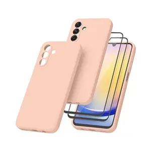 Coque Pour Samsung Galaxy A25 5G Silicone Rose + 2 Verres Trempes pas cher