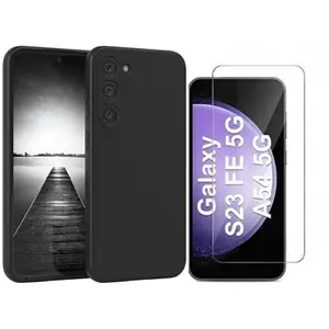 LITTLE BOUTIK© Coque Pour Samsung Galaxy S23 FE Silicone Noir + Verre Trempe pas cher