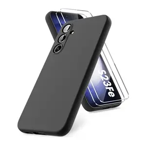 Little Boutik Coque Pour Samsung Galaxy S23 FE Silicone Noir + 2 Verres Trempes pas cher