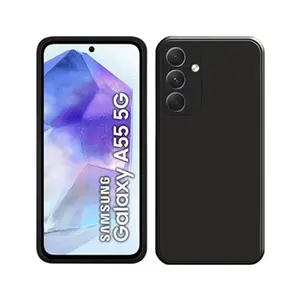 Coque Pour Samsung Galaxy A55 5G Silicone Noir Little Boutik© pas cher