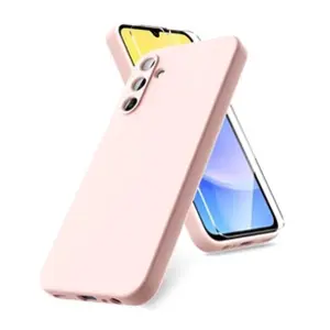 LITTLE BOUTIK Coque Pour Samsung Galaxy A15 Silicone Rose + Verre Trempe pas cher