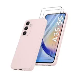 Little Boutik Coque Pour Samsung Galaxy A35 5G Silicone Rose + 2 Verres Trempes pas cher