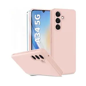 Coque Pour Samsung Galaxy A35 5G Silicone Rose + Verre Trempe pas cher