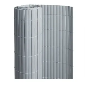 Canisse en PVC gris - 90% d'occultation, L 24 m, Hauteur 1.20 m