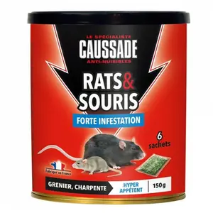 Comparateur de prix : CAUSSADE Boîte 6 sachets céréales - Pour rats & souris - 150 g