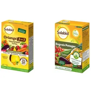 Comparateur de prix : SOLABIOL Engrais Potager + Traitement Oriange 3 En 1-1,5 kg + 100ml - Nutrition Longue Durée & Protection Insectes Acariens Maladies SOPOTYTOT100