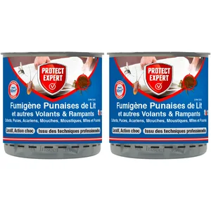 Comparateur de prix : PROTECT EXPERT Lot de 2 Fumigènes Contre Insectes Volants & Rampants - 10g - Sans Dépôts Visibles Et Odeurs Persistantes