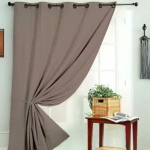 Home Maison Rideau occultant Non Feu M1 (140x260 cm - Taupe) pas cher