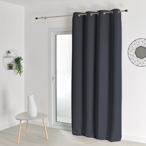Home Maison Rideau occultant uni M1 non feu (140x260 cm - Gris anthracite) pas cher