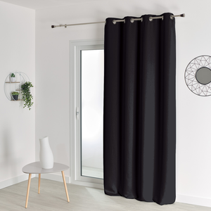 Home Maison Rideau occultant uni M1 non feu (140x260 cm - Noir) pas cher