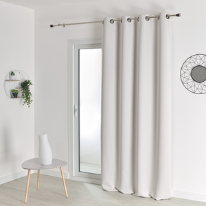 Home Maison Rideau occultant uni M1 non feu (140x260 cm - Blanc cassé) pas cher