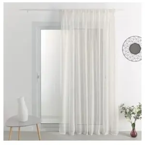 Home Maison Voilage galon fronceur tombé fluide (175x180 cm - Ivoire) pas cher