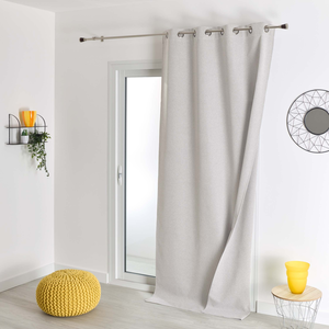 Home Maison Rideau 100% occultant thermique phonique polyester ivoire 135x180 cm pas cher