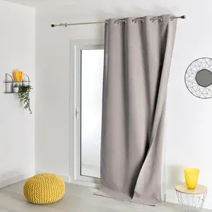 HomeMaison.com Rideau 100% occultant thermique phonique polyester taupe 135x260 cm pas cher