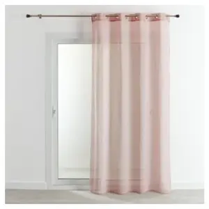 Home Maison Voilage en étamine  -  - effet lin polyester rose clair 140x240 cm pas cher
