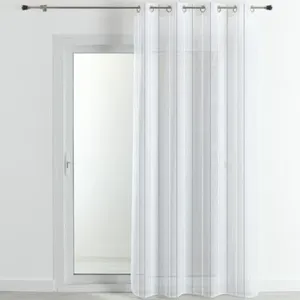 Home Maison Voilage en étamine à rayures métallisées (140x240 cm - Argent) pas cher