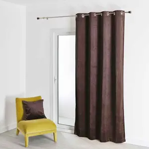 3S. x Home Rideau d'Ameublement en Suédine Unie Taupe 140X260 cm SOFT pas cher