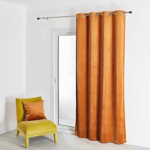 HomeMaison.com 3S. x Home Rideau d'Ameublement Uni Cognac 135X260 cm VELOURS pas cher