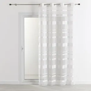 HomeMaison.com Voilage Rayures Horizontales, Blanc, 140x240 cm pas cher