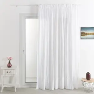 HomeMaison.com Voilage Poly-lin brodé Cornely (360x240 cm - Blanc) pas cher