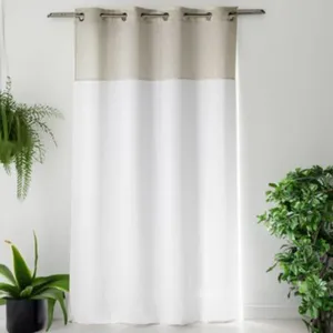 HomeMaison.com Voilage blanc - Effet lin bi-ton tamisant (140x240 cm - Beige) pas cher