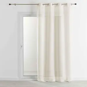 HomeMaison.com Voilage - HOME MAISON - Ecru - 100% lin - 140 x 260 cm -  illets argent