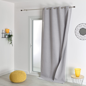HomeMaison.com Rideau 100% occultant thermique phonique polyester gris clair 135x260 pas cher