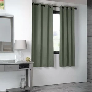 Lovely Casa Rideau Occultant - Noname - Kaki - 135 x 250 cm - 210gr/m2 - illets Ronds pas cher