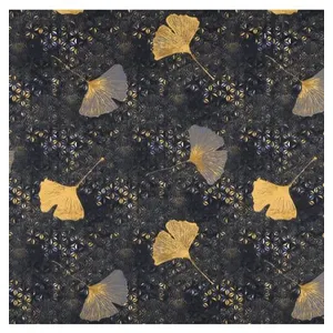 GENERIQUE Tissu coton enduit fleurs vendu au mètre(...) - Noir