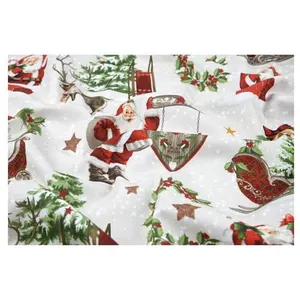 GENERIQUE Tissu Noël traineau aspect lin vendu au mètre(...) - Ecru