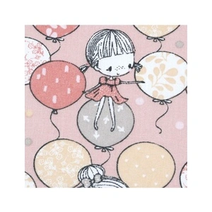 GENERIQUE Tissu coton enfant ballon et petite fille vendu au mètre(...) - Rose