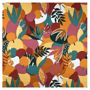 GENERIQUE Tissu enduit fleuri vendu au mètre(...) - Orange