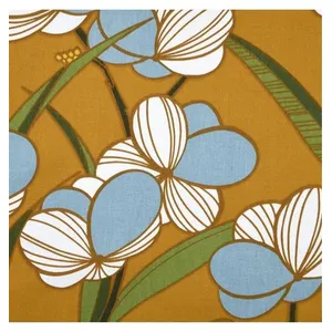 GENERIQUE Tissu coton satin fleurs vendu au mètre(...) - Jaune pas cher