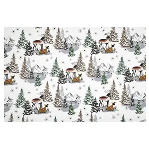 GENERIQUE Tissu coton Noël forêt vendu au mètre(...) - belledonne ecrue