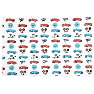 GENERIQUE Tissu coton enfant racing vendu au mètre(...) - RACING ECRU